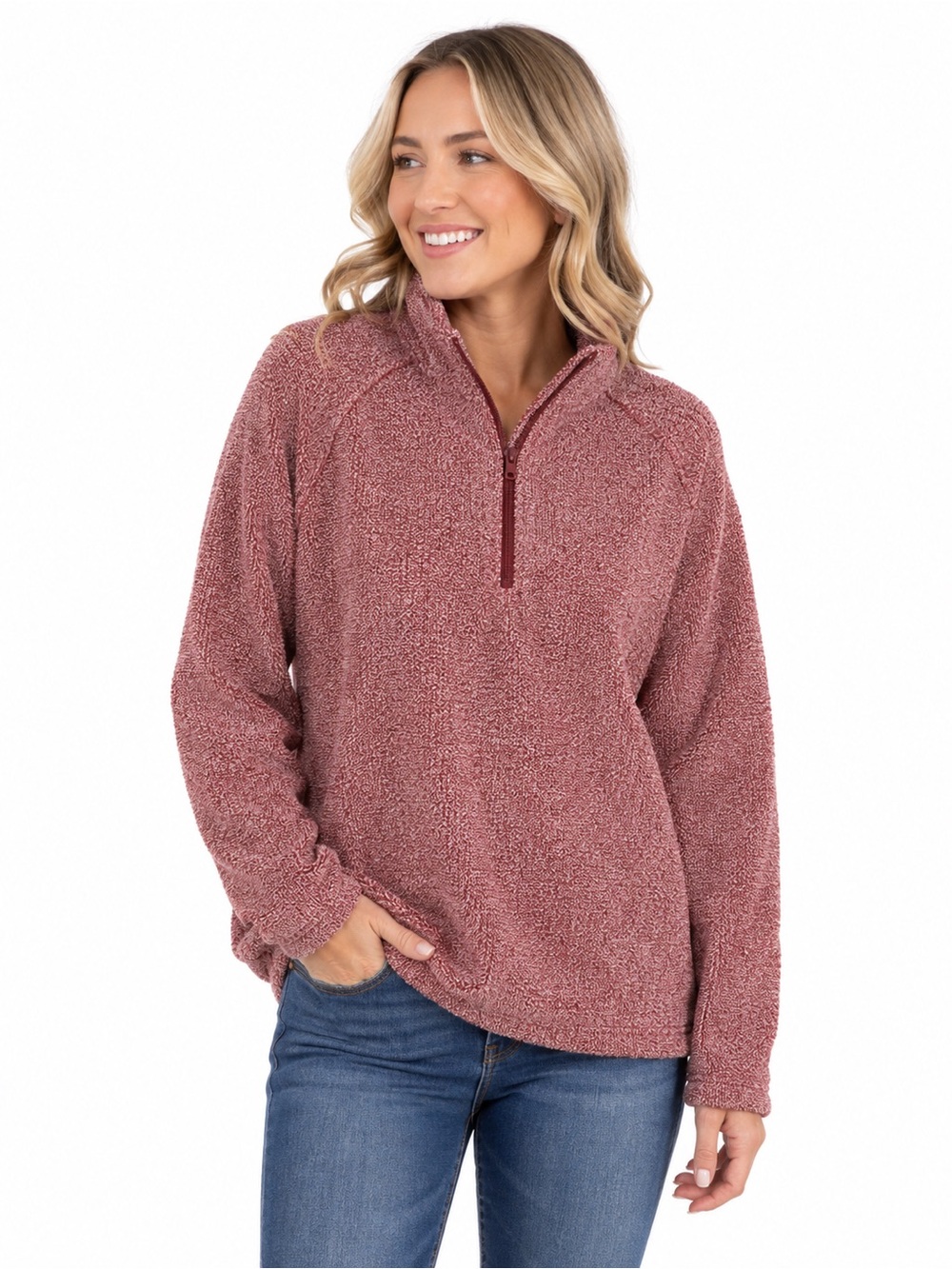 Woolly Threads The Original Woolly Medium Quarter Zip Pullover Made in USA